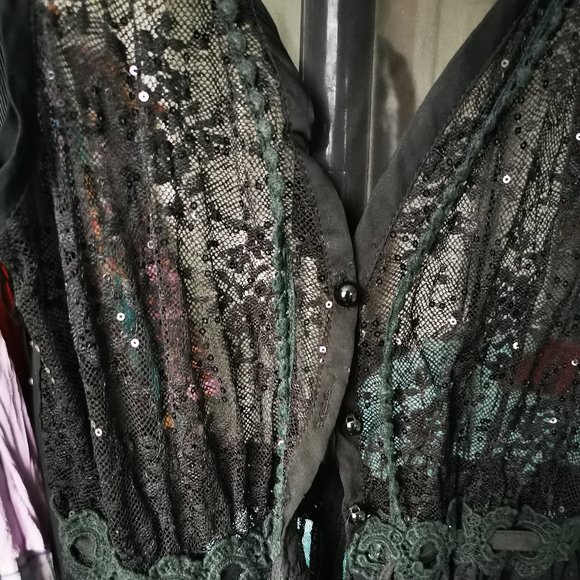 3/30  Sheer Sequined Vest or Top - Picture 2 of 4